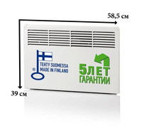 Конвектор панельный настенный 0,5 кВт 230В электронный термостат защита от перегрева монтажная коробка IP21 Beta