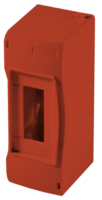 Коробка монтажная установочная под 1-2 автомат. выкл., красная, IP40, 54x130x62 мм