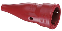 Розетка резиновая с заземлением красная 250В 16А IP44