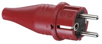 Вилка резиновая с заземлением красная 250В 16А IP44
