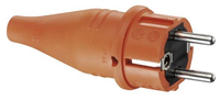 Вилка резиновая с заземлением оранжевая 250В 16А IP44